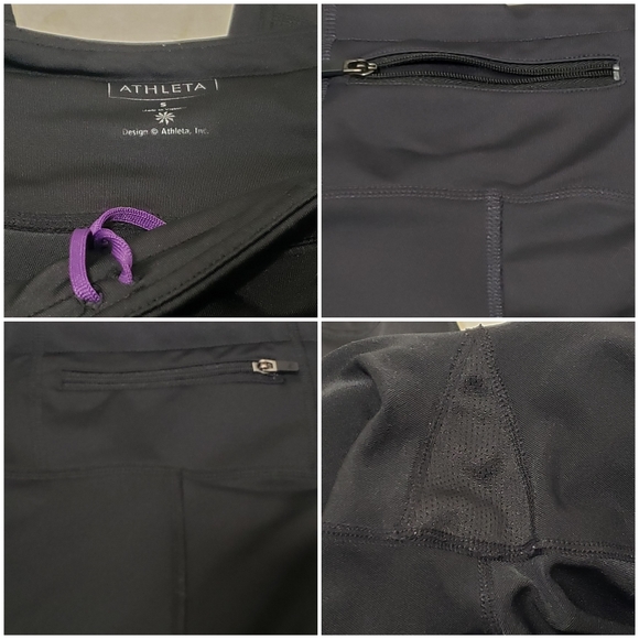 Qty (2) Athleta Sz Small Style 862108 Reflective Crop Leggings - Picture 13 of 16